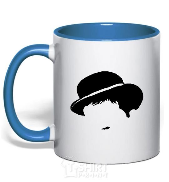Mug with a colored handle CHARLIE CHAPLIN royal-blue фото