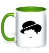 Mug with a colored handle CHARLIE CHAPLIN kelly-green фото