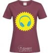 Women's T-shirt Headphones at Sun burgundy фото