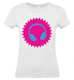 Women's T-shirt Headphones at Sun White фото