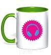 Mug with a colored handle Headphones at Sun kelly-green фото