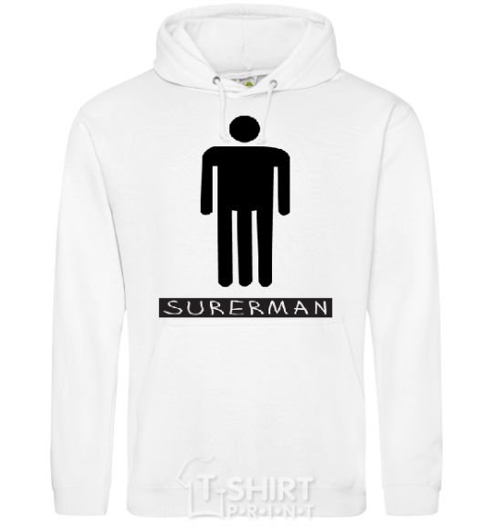 Men`s hoodie SUPERMAN White фото