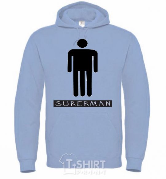 Men`s hoodie SUPERMAN sky-blue фото