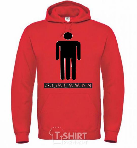 Men`s hoodie SUPERMAN bright-red фото