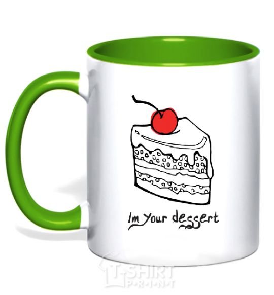 Mug with a colored handle DESSERT kelly-green фото