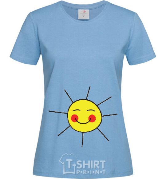 Women's T-shirt LITTLE SUNSHINE sky-blue фото