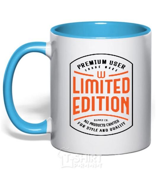 Mug with a colored handle LIMITED EDITION sky-blue фото