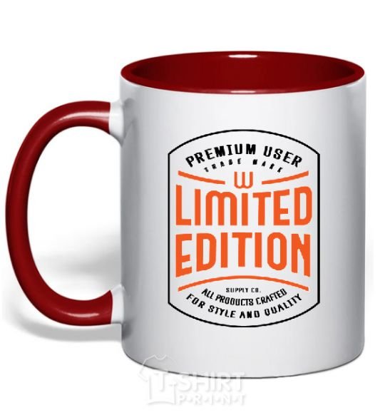 Mug with a colored handle LIMITED EDITION red фото