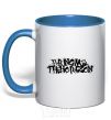 Mug with a colored handle BRING ME THE HORIZON inscription royal-blue фото