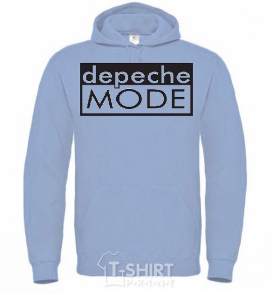 Men`s hoodie DEPECHE MODE logo sky-blue фото