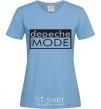 Women's T-shirt DEPECHE MODE logo sky-blue фото