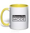 Mug with a colored handle DEPECHE MODE logo yellow фото