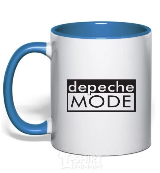 Mug with a colored handle DEPECHE MODE logo royal-blue фото