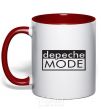 Mug with a colored handle DEPECHE MODE logo red фото