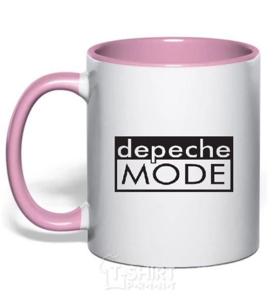 Mug with a colored handle DEPECHE MODE logo light-pink фото
