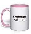 Mug with a colored handle DEPECHE MODE logo light-pink фото