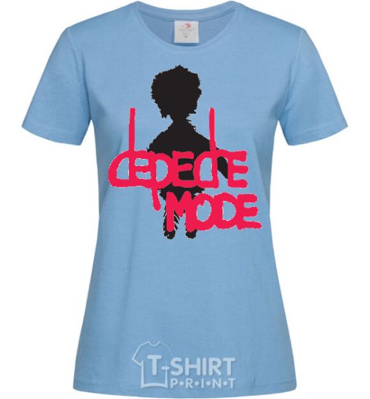 Women's T-shirt DEPECHE MODE PINK sky-blue фото