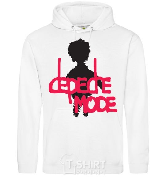 Men`s hoodie DEPECHE MODE PINK White фото