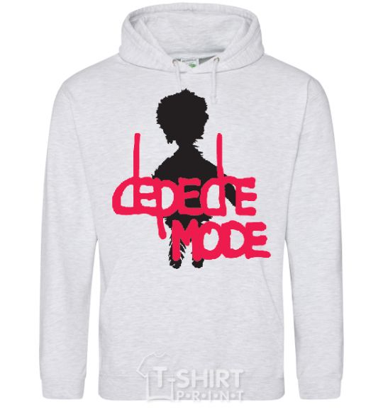 Men`s hoodie DEPECHE MODE PINK sport-grey фото