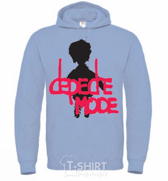 Men`s hoodie DEPECHE MODE PINK sky-blue фото