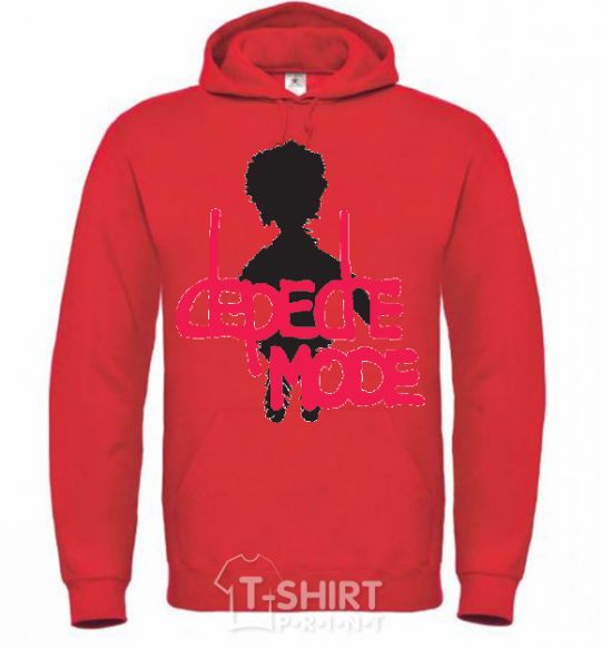 Men`s hoodie DEPECHE MODE PINK bright-red фото