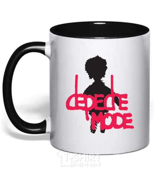 Mug with a colored handle DEPECHE MODE PINK black фото