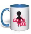 Mug with a colored handle DEPECHE MODE PINK royal-blue фото