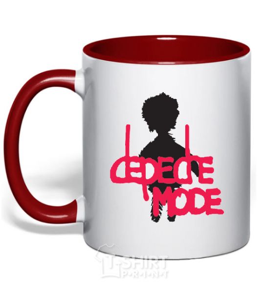 Mug with a colored handle DEPECHE MODE PINK red фото