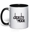 Mug with a colored handle DM black фото