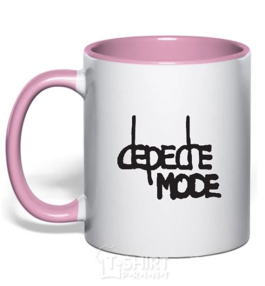 Mug with a colored handle DM light-pink фото