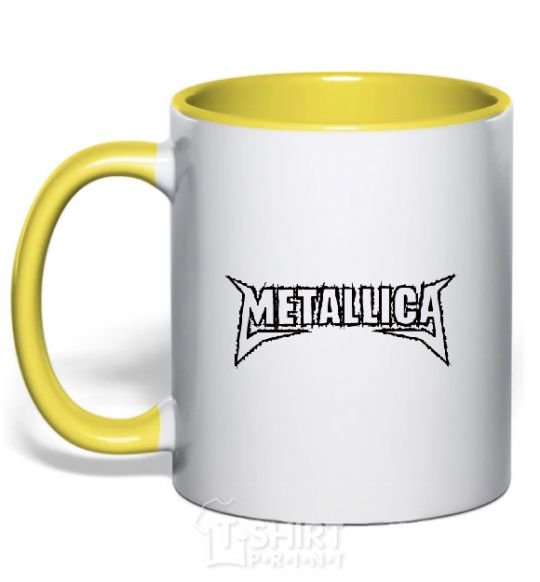 Mug with a colored handle METALLICA LIGHT yellow фото