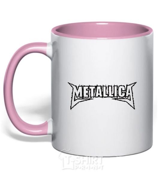 Mug with a colored handle METALLICA LIGHT light-pink фото