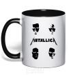 Mug with a colored handle METALLICA FACES black фото