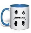 Mug with a colored handle METALLICA FACES royal-blue фото