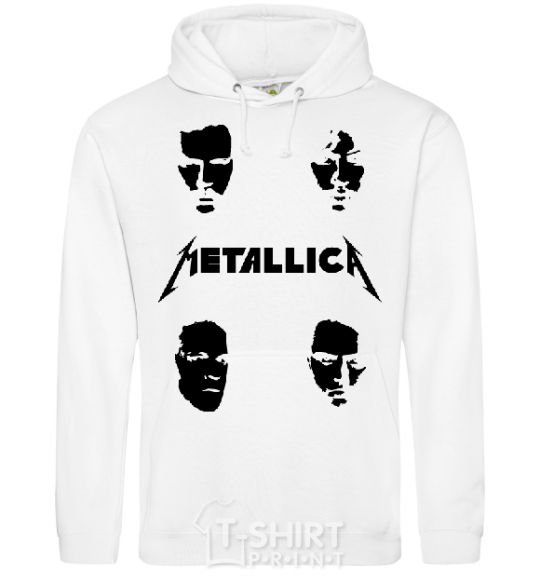 Men`s hoodie METALLICA FACES White фото