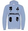 Men`s hoodie METALLICA FACES sky-blue фото