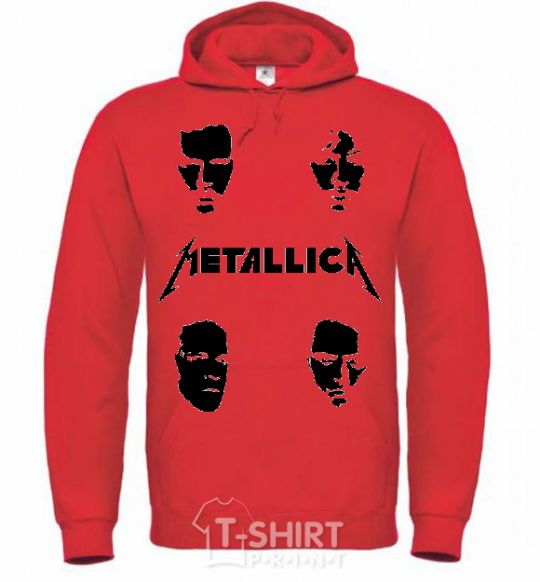 Men`s hoodie METALLICA FACES bright-red фото