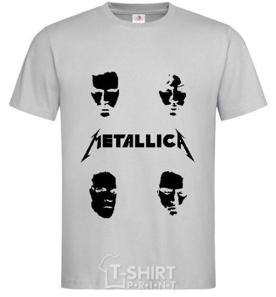 Men's T-Shirt METALLICA FACES grey фото