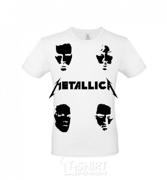 Men's T-Shirt METALLICA FACES White фото