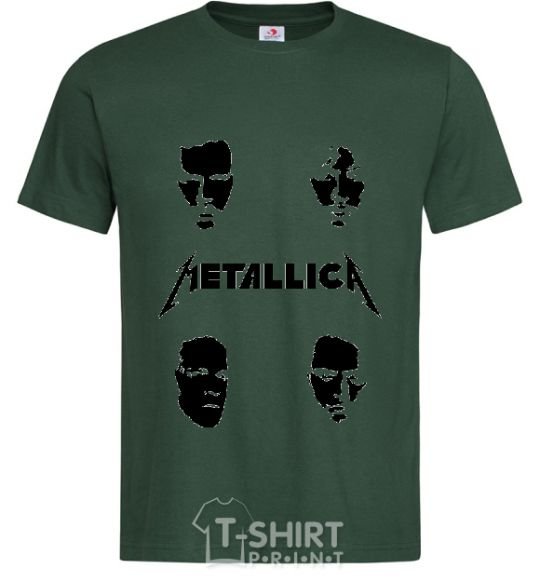 Men's T-Shirt METALLICA FACES bottle-green фото