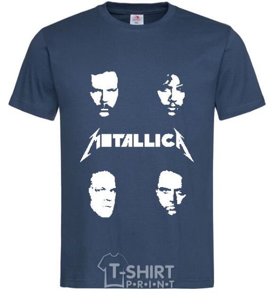 Men's T-Shirt METALLICA FACES navy-blue фото