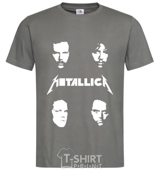 Men's T-Shirt METALLICA FACES dark-grey фото