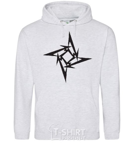 Men`s hoodie METALLICA STAR sport-grey фото