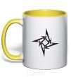 Mug with a colored handle METALLICA STAR yellow фото