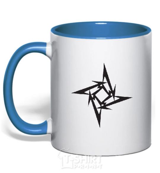 Mug with a colored handle METALLICA STAR royal-blue фото