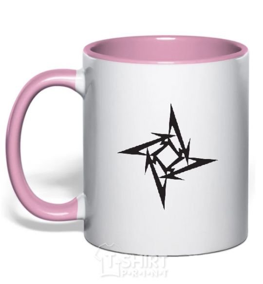 Mug with a colored handle METALLICA STAR light-pink фото