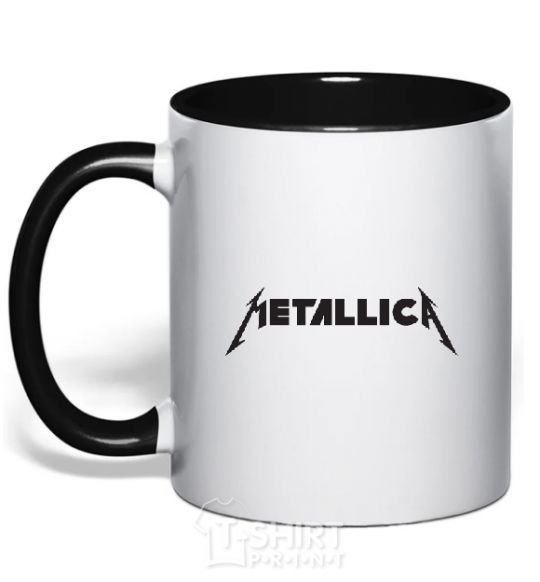 Mug with a colored handle METALLICA black фото