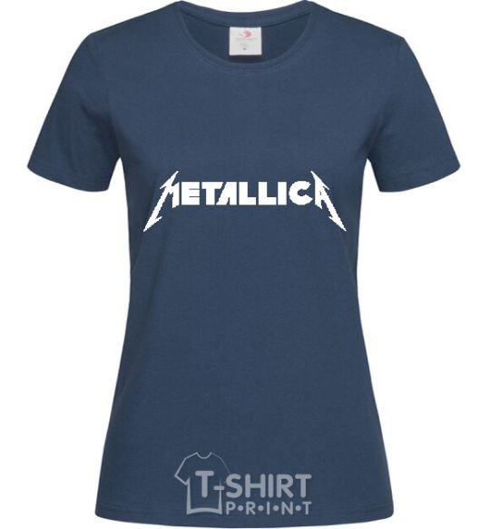 Women's T-shirt METALLICA navy-blue фото