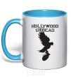 Mug with a colored handle HOLLYWOOD UNDEAD sky-blue фото