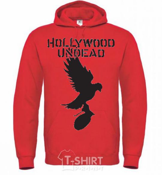 Men`s hoodie HOLLYWOOD UNDEAD bright-red фото